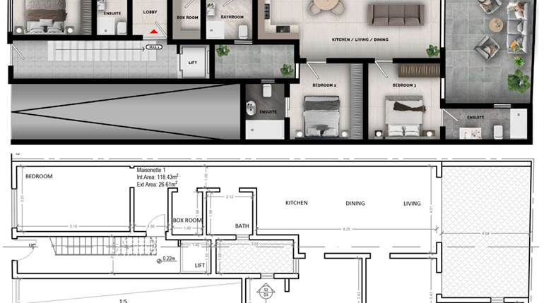 Pieta - 3 Bedroom 145sqm Ground Floor Apt + Yard