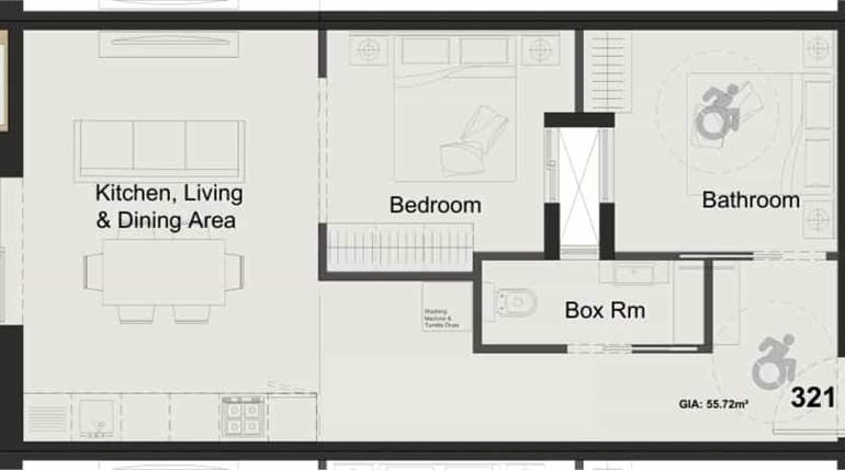 Paola - Shell 1 Bedroom Apartment 