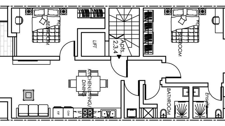 Ta' Xbiex - 2nd Floor 2 Bedroom Finished Apartment + 2 Balconies 