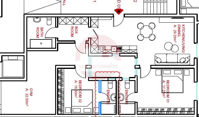 Zejtun - 2 Bedroom Ground Floor Apartment Shell Form