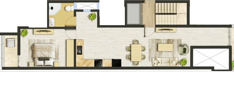 Fgura - 1 Bedroom Finished Penthouse On Plan 