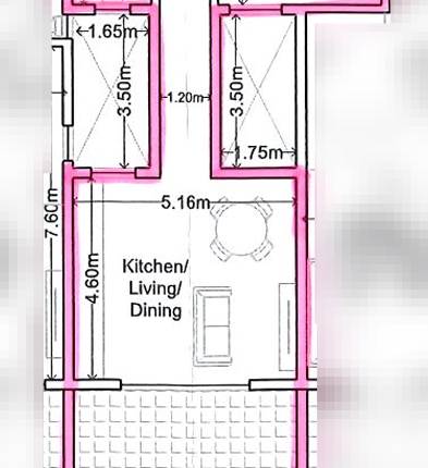Birkirkara - 1 Bedroom Penthouse - On Plan