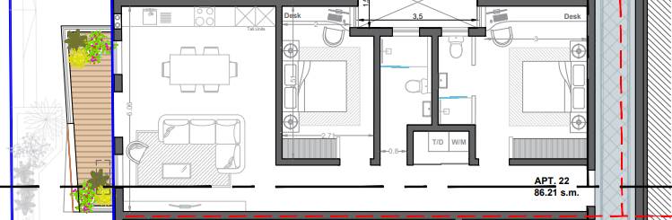 Fgura - 2 Bedroom Apartment On Plan