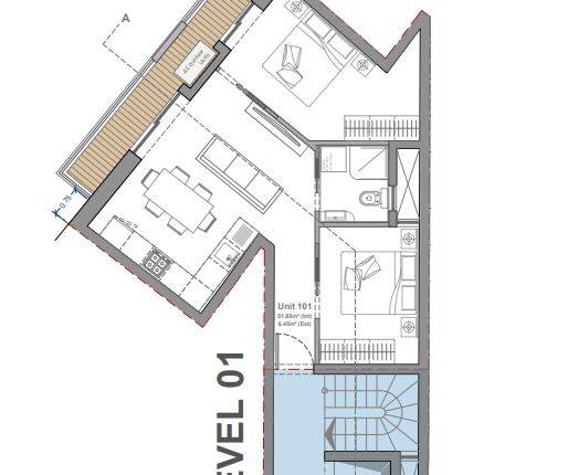 Hamrun - 1 Bedroom + Study On Plan Shell Form