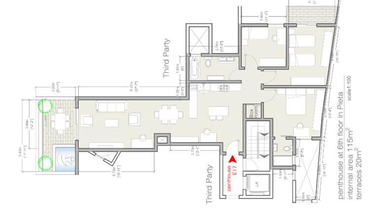 Pieta - 3 Bedroom Penthouse + Own Airspace+Garage 